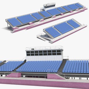 Sports Arena Grandstand with Central Booth model