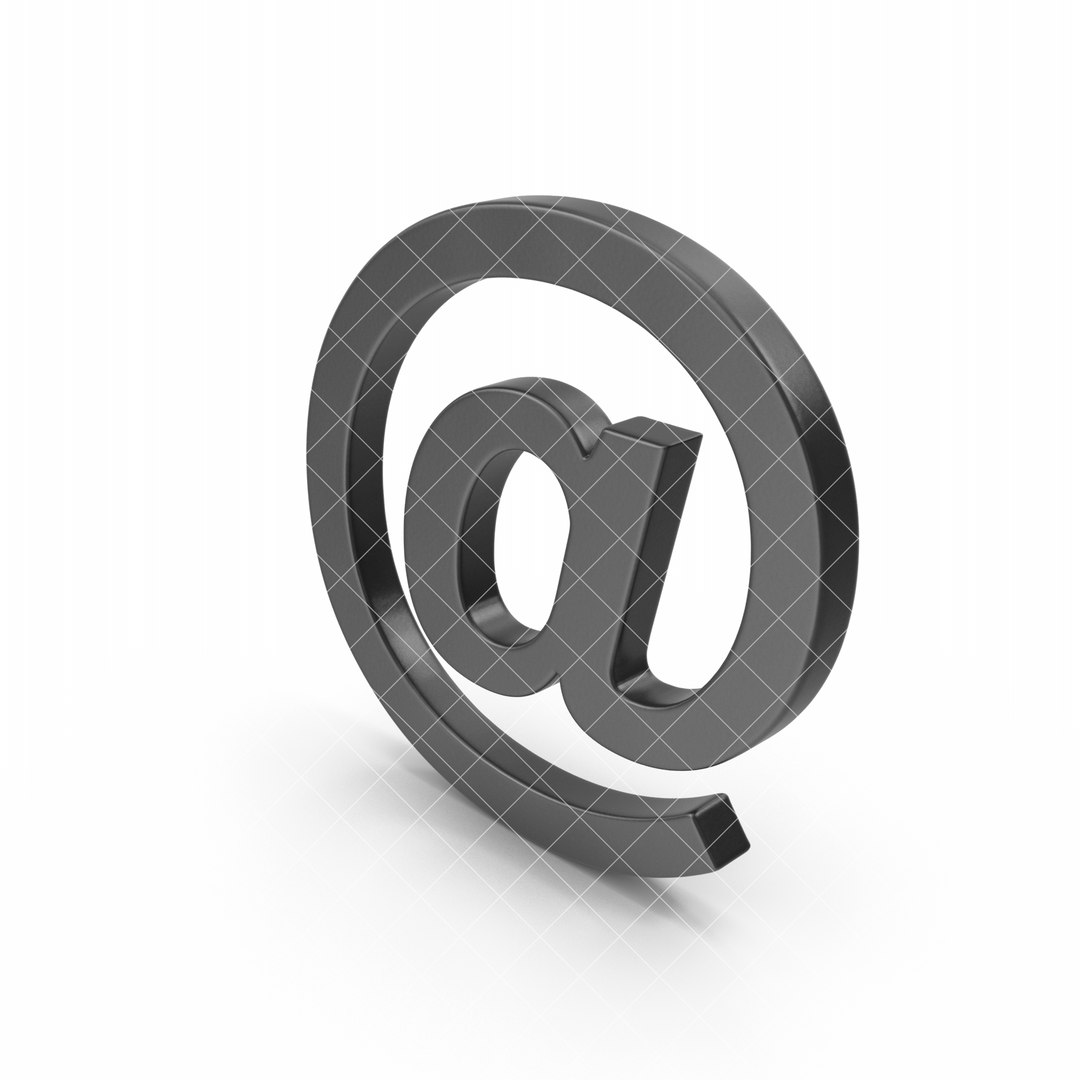 Black AT Symbol 3D - TurboSquid 2305787