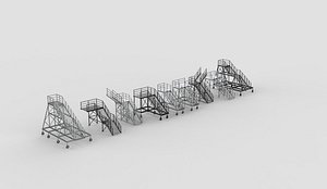 Mobile Stairs set 3D model