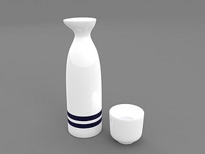 Sake_bottle & Sake_cup