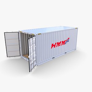 3D model 20ft Shipping Container HMM v3
