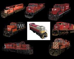 freight locomotives 3d model