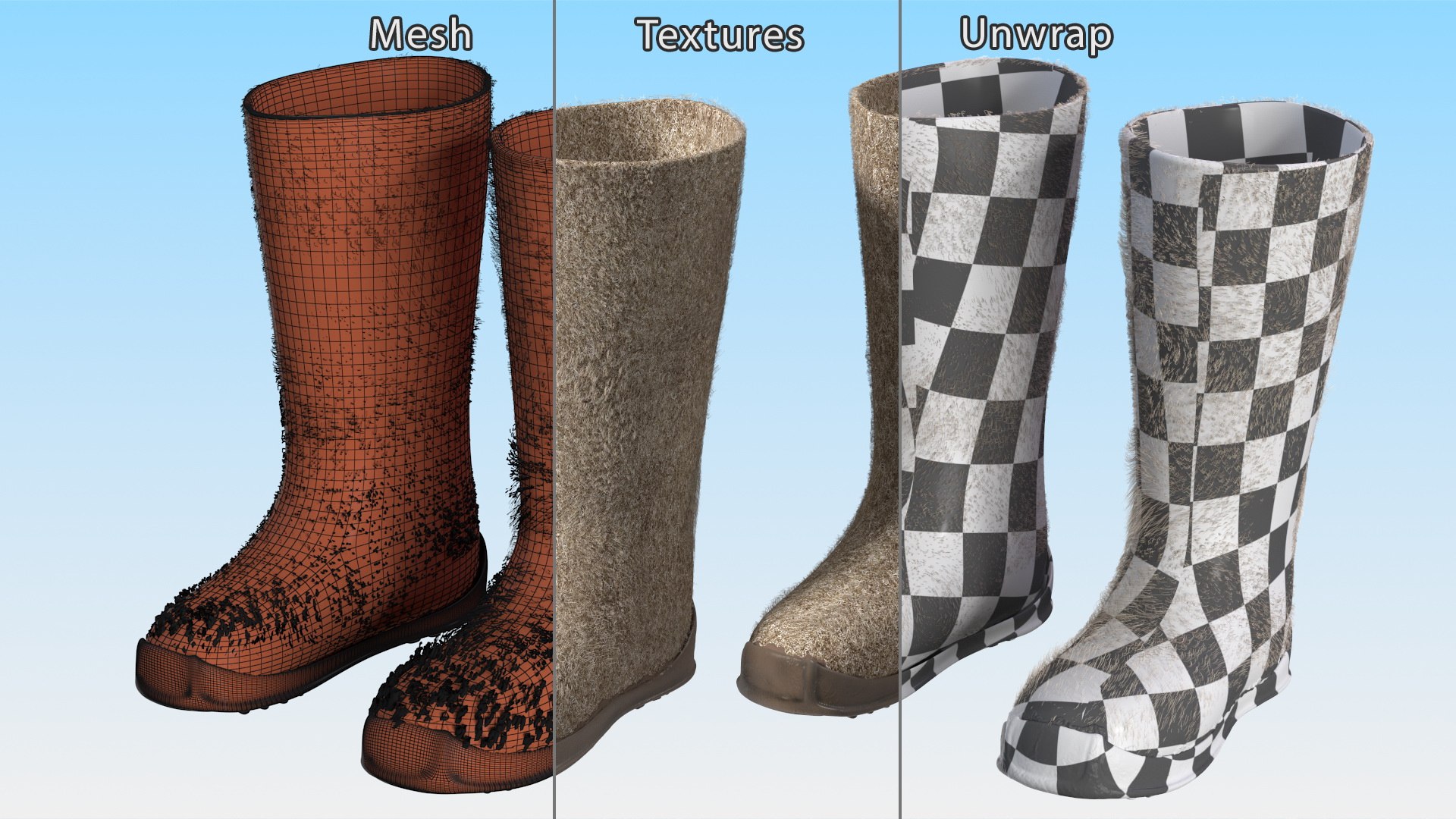 Warm Felt Boots Fur Collection 3D model https://p.turbosquid.com/ts-thumb/GI/QVPMub/oo/warmfeltbootsfurcollection3dmodel010/jpg/1669247487/1920x1080/fit_q87/d53f709be990b00c0f2dd69c383472626f3b3486/warmfeltbootsfurcollection3dmodel010.jpg