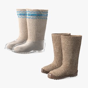 Warm Felt Boots Fur Collection