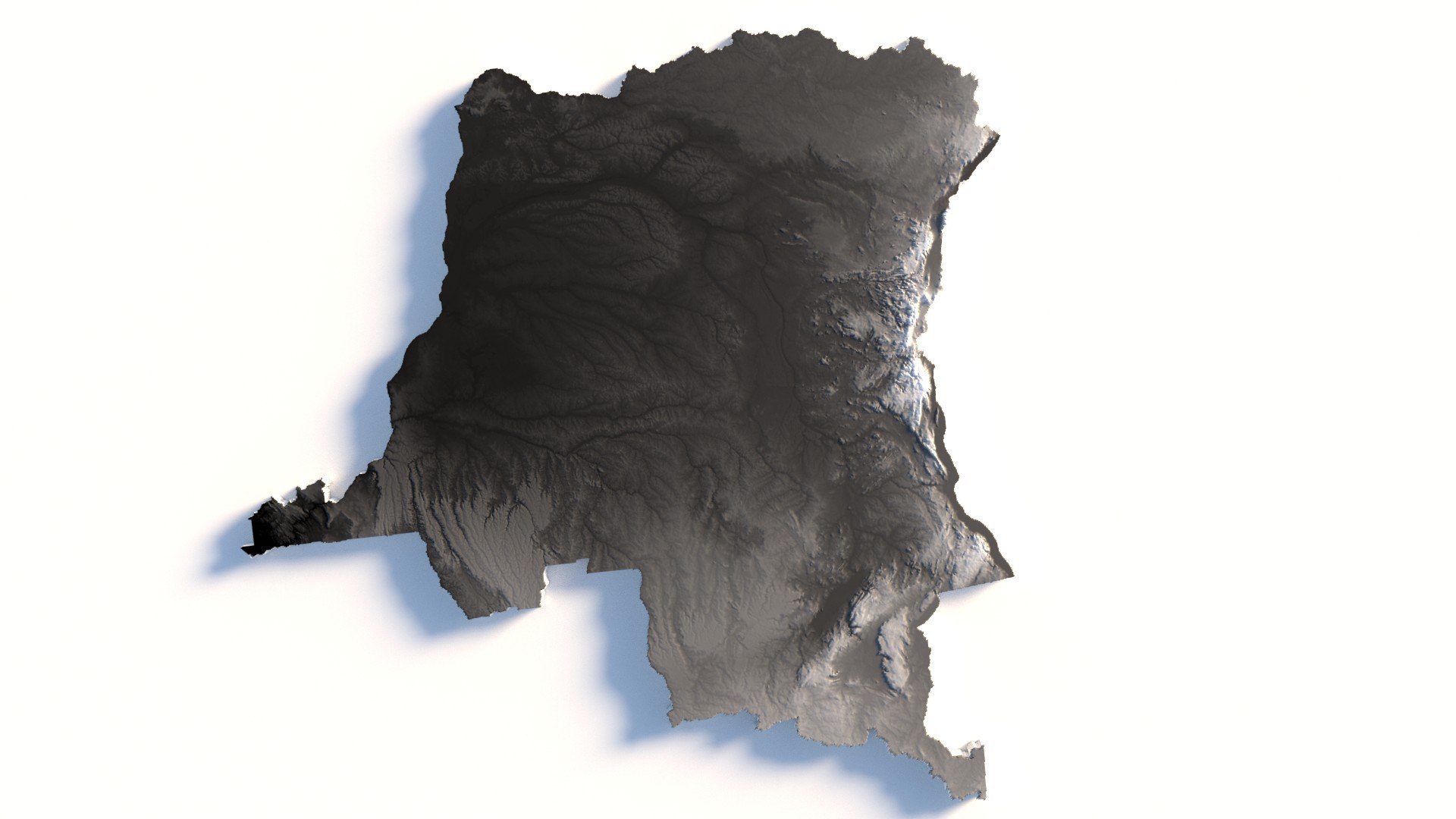 3D Model Congo Democratic Republic Terrain Map - TurboSquid 2336002