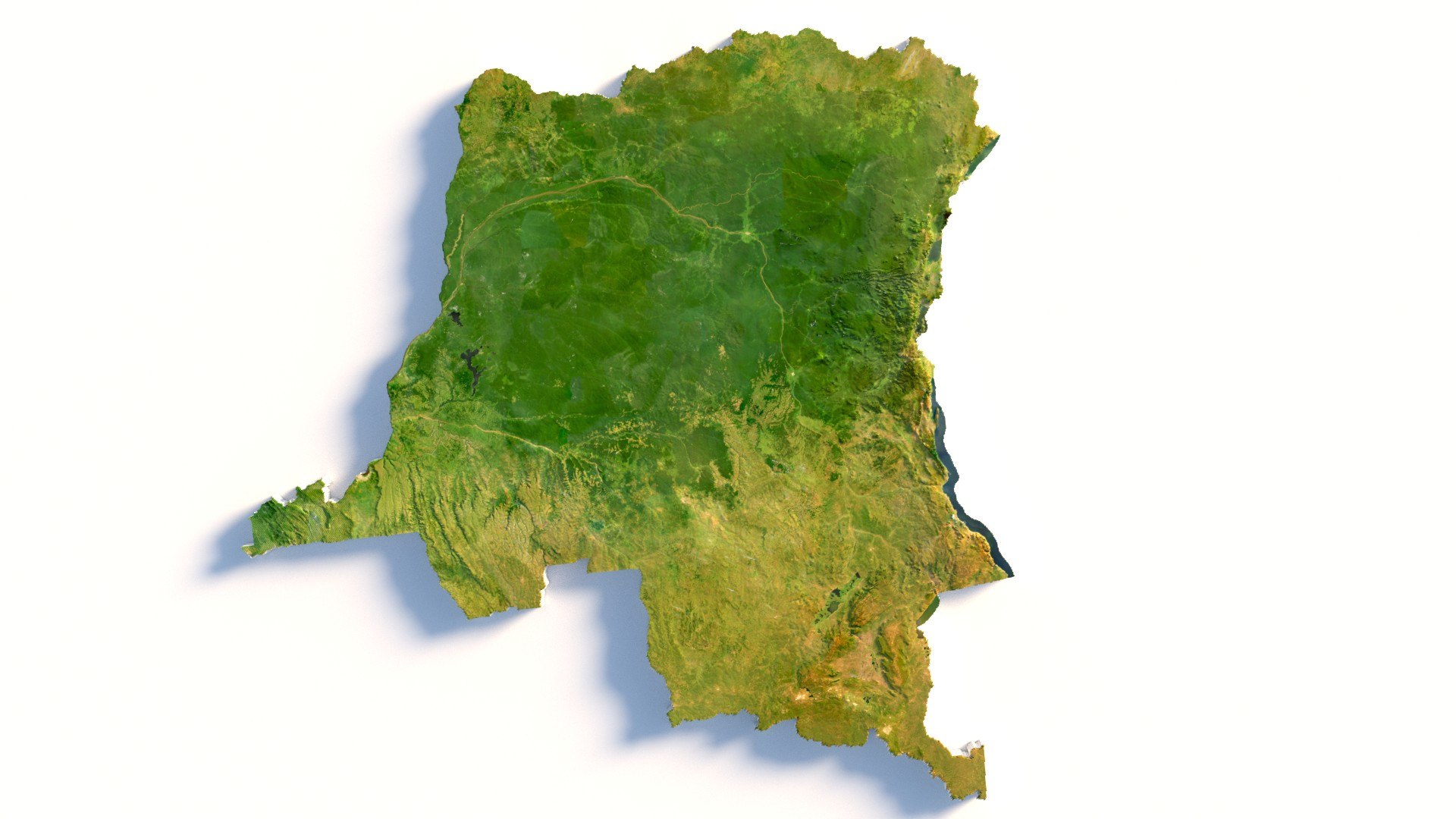 3D Model Congo Democratic Republic Terrain Map - TurboSquid 2336002