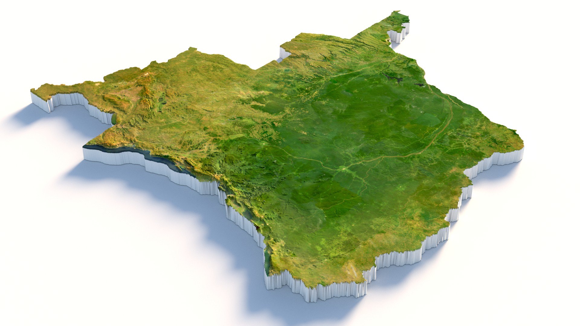 3D Model Congo Democratic Republic Terrain Map - TurboSquid 2336002
