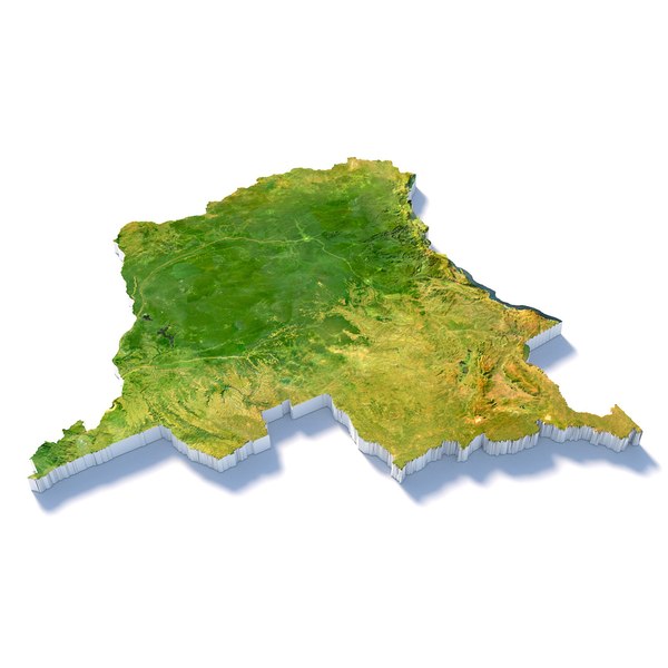 modèle 3D de Carte du relief de la République démocratique du Congo ...