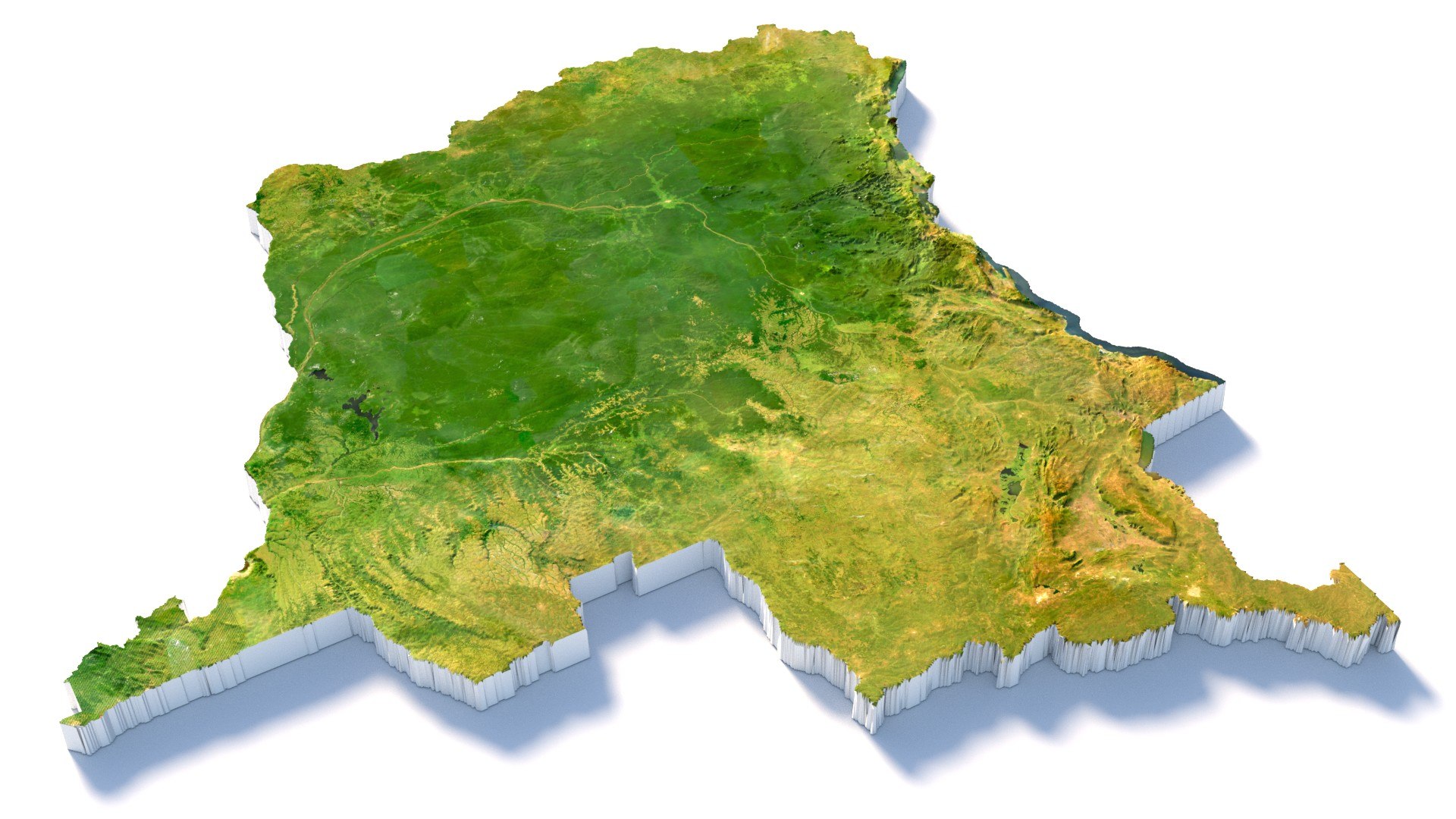 3D Model Congo Democratic Republic Terrain Map - TurboSquid 2336002