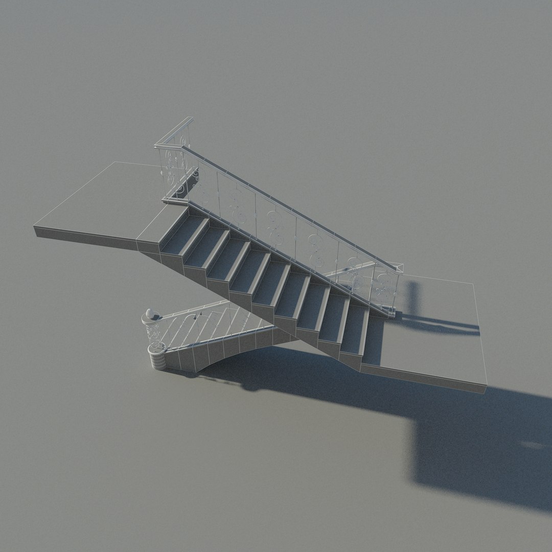 3d model concrete stair