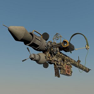 3D man-portable anti-aircraft missile steampunk