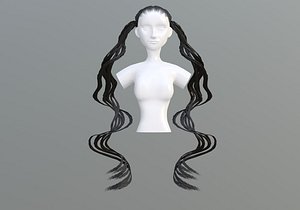 Female Ponytails Hair 3D