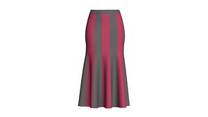 3D Girls Color-Block Panelled Maxi Skirt
