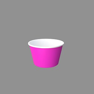 3D ice cream paper cup pink model