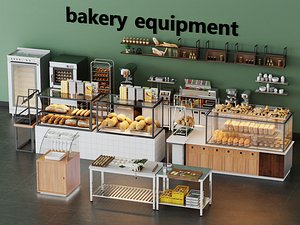 Bakery Equipment Commercial Display Pack PBR Game Ready 3D model