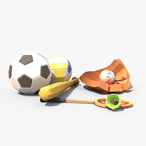 Low Poly Sport Equipment