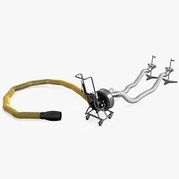 Adjustable Car Exhaust Suction Hose Yellow Rigged for Cinema 4D