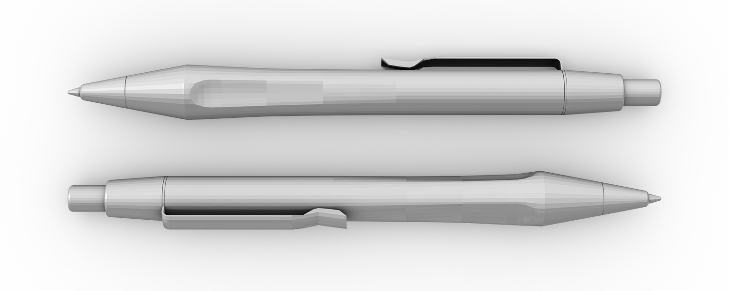 3d model of classic ballpoint ink pen