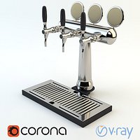 High Poly Beer tower with beer tap ready for bar, cafe, restaurant scene