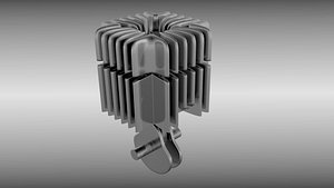 Two stroke engine cylinder and piston animated set