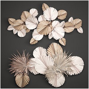 3D Wall panel made of dry palm leaves 224