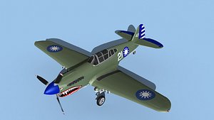 3D model Curtiss P-40F Tomahawk V15 China