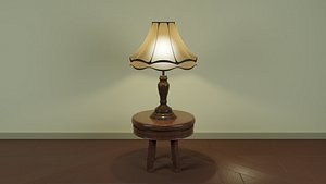 vintage lamp small table 3D model