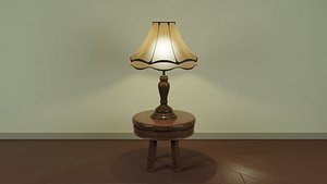 vintage lamp + small table