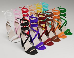 Strappy suede heels collection 3D