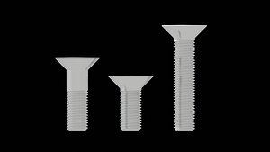 3D model Countersunk Hex Socket Screw Set  3 Detailed 3D Models