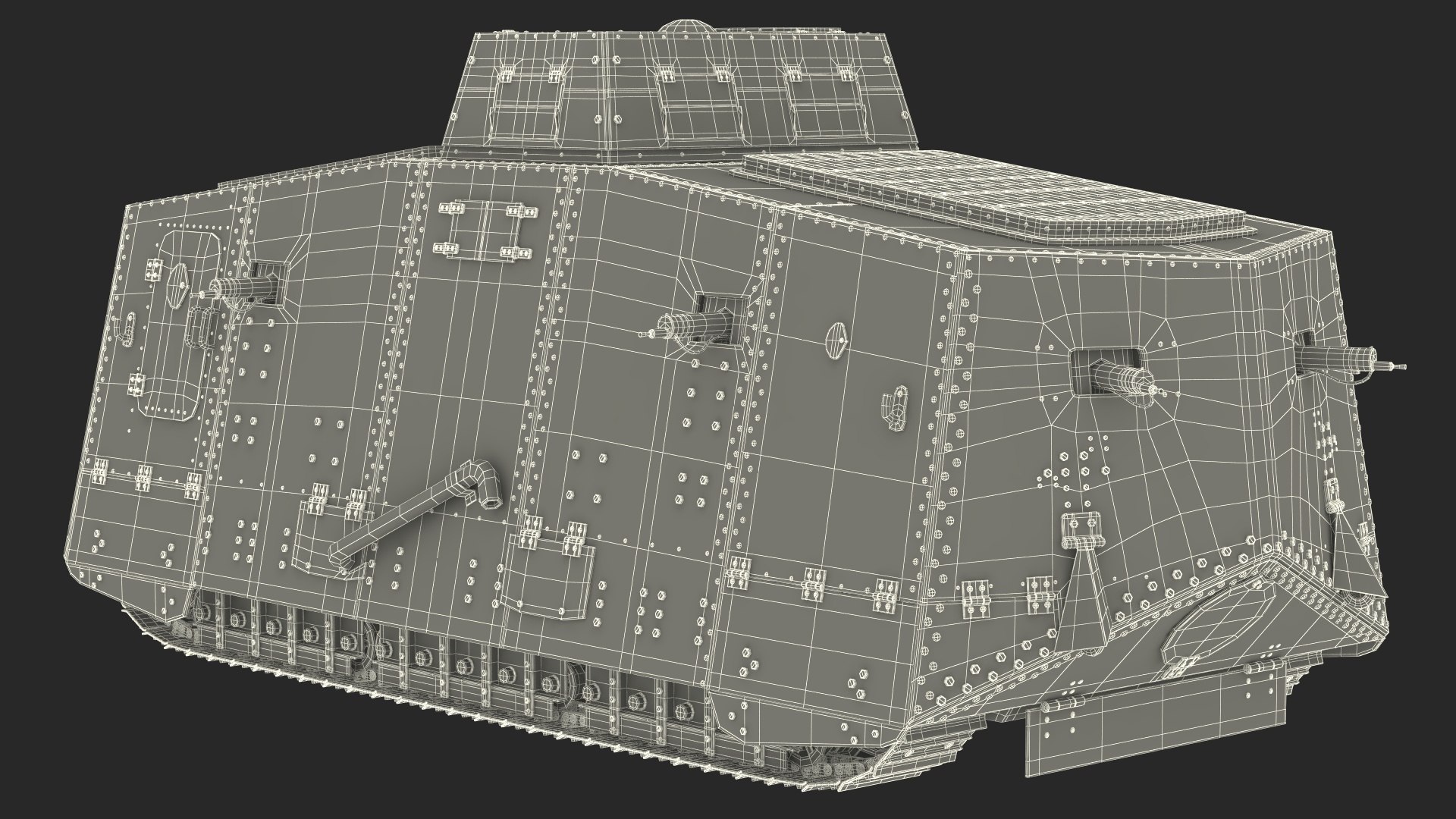 A7V Sturmpanzerwagen Tank Camo Rigged 3D model - TurboSquid 2168214