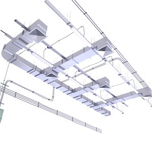 3D model Industrial Ceiling Duct 7
