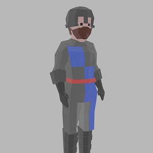 3D model Low Poly Knight Rigged 6