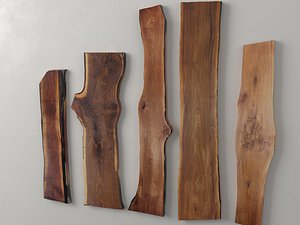 Live Edge Wood Slabs Set 3D Model