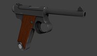 Nambu Pistol TEXTURED LOW POLY