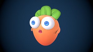 3D model Cartoon Mascot orange