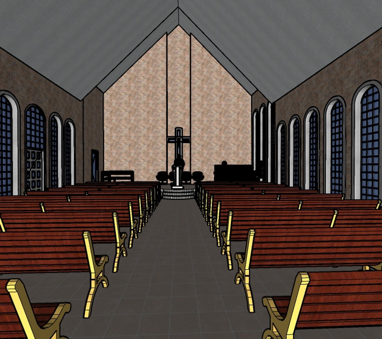 Church Interior And Exterior. 3D - TurboSquid 1745894