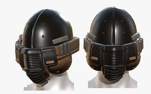 3D gas mask helmet model