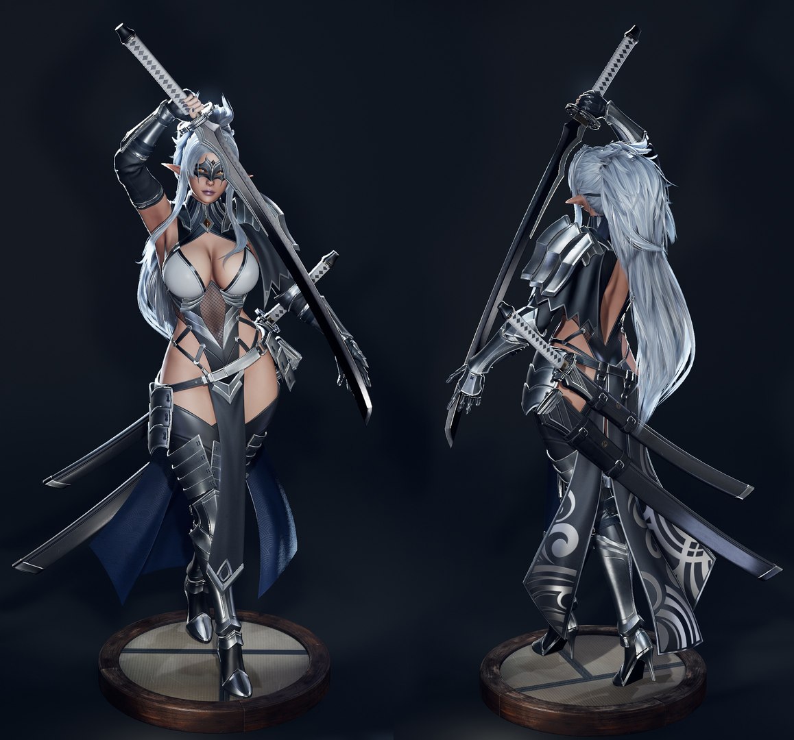 3D Dark Elf Blader - Game Ready model https://p.turbosquid.com/ts-thumb/GJ/ey0sQ5/2r/darkelfbladerpose02_viewport/jpg/1632025990/1920x1080/fit_q87/8da5b2c2aba0481345050ca003b3ad98d6dd747d/darkelfbladerpose02_viewport.jpg