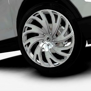 3D model LUXXX LUX23 20 inch Rim with Continental Sport Contact 5 Tyre