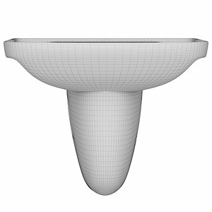 pedestal rectangle wash basin 3D model