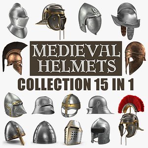 medieval helmets 3D model
