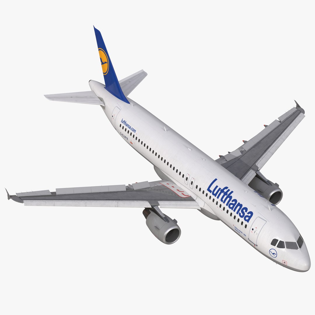 Airbus A320 Lufthansa Rigged 3D model preview