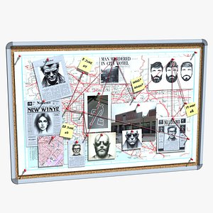 3D Crime Scene Evidence Board model