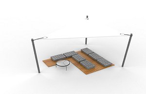 Pergola shade sails 3D model 3D