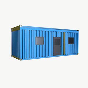 3D model Intermodal ISO Shipping Container Blue Color 20 feet