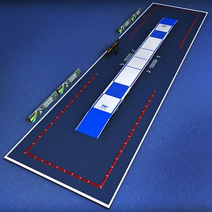 Fencing piste arena low poly