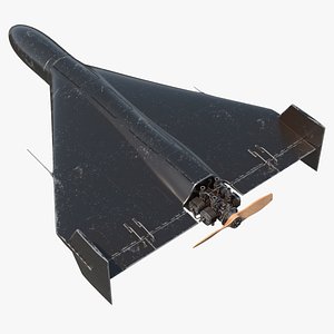 3D Tactical Kamikaze Drone Shahed 136 Propeller Type Black model