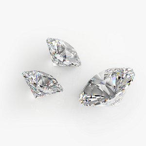 3D brilliant cut diamond model