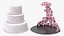 Multilevel Wedding Cakes Collection 3D model